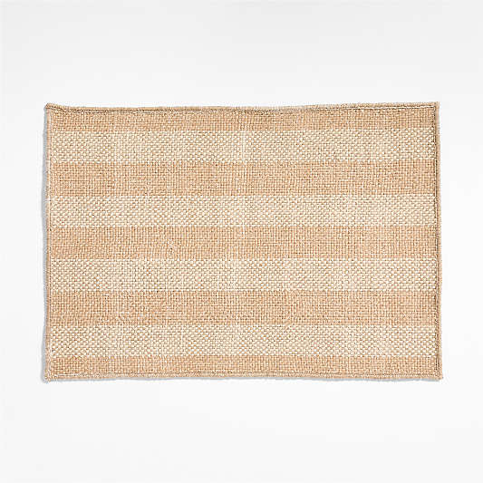 Stripe Performance Ivory and Natural Indoor/Outdoor Doormat 24"x36"