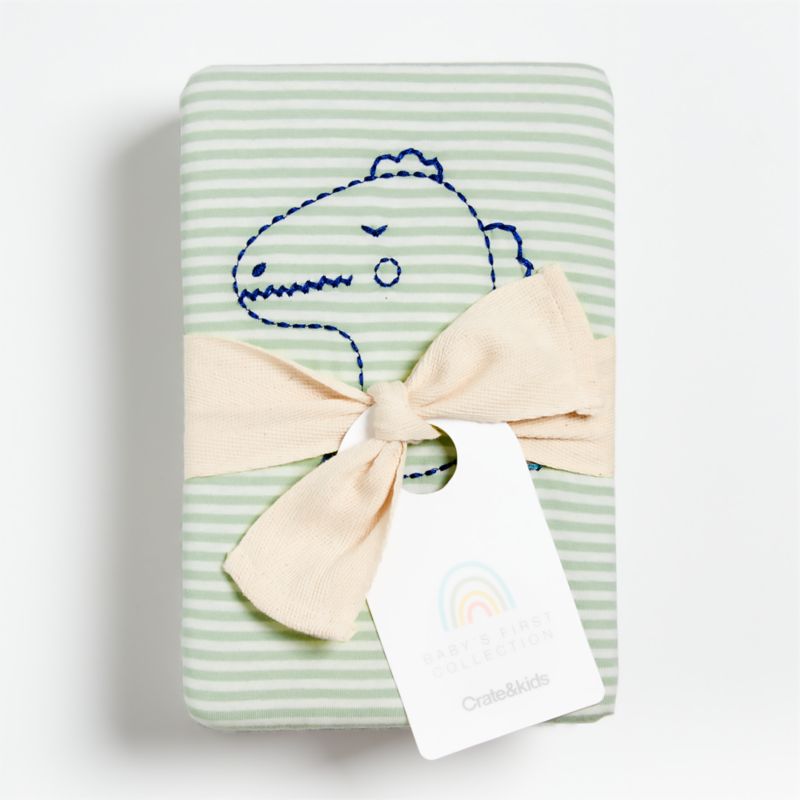 Baby's First Green Stripe Organic Jersey Baby Crib Fitted Sheet - image 9 of 10