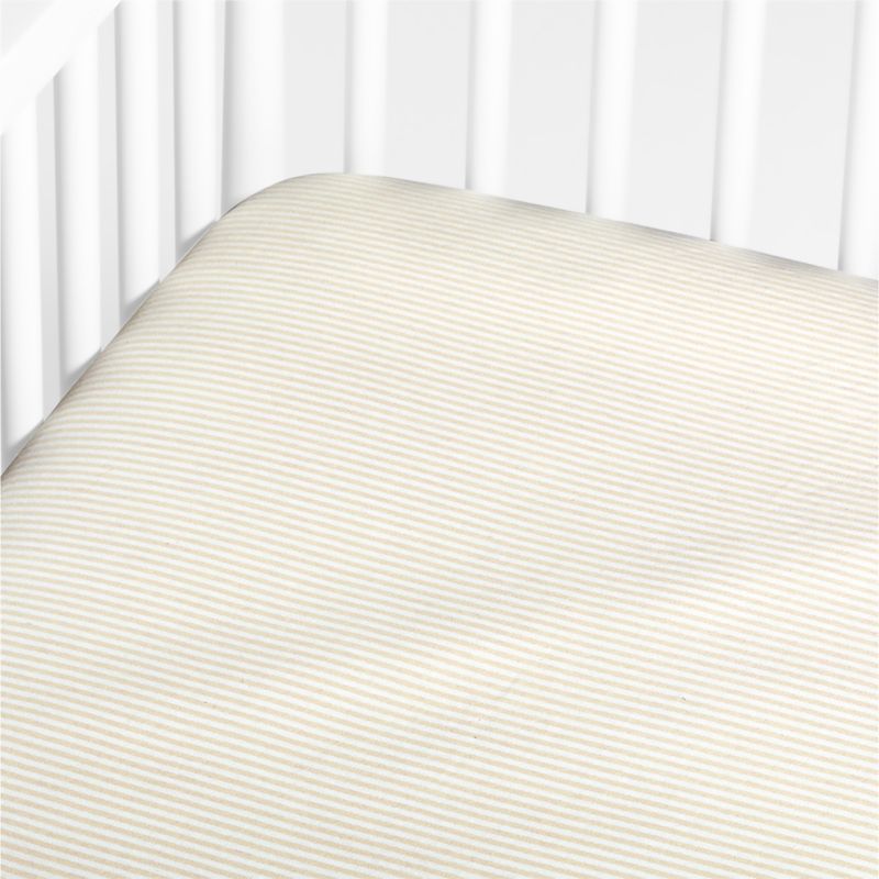 Baby's First Natural Stripe Organic Jersey Baby Crib Fitted Sheet