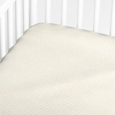 Baby's First Natural Stripe Organic Jersey Baby Crib Fitted Sheet