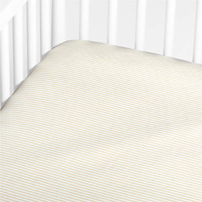 Natural Stripe Organic Cotton Heathered Jersey Baby Crib Fitted Sheet +  Reviews