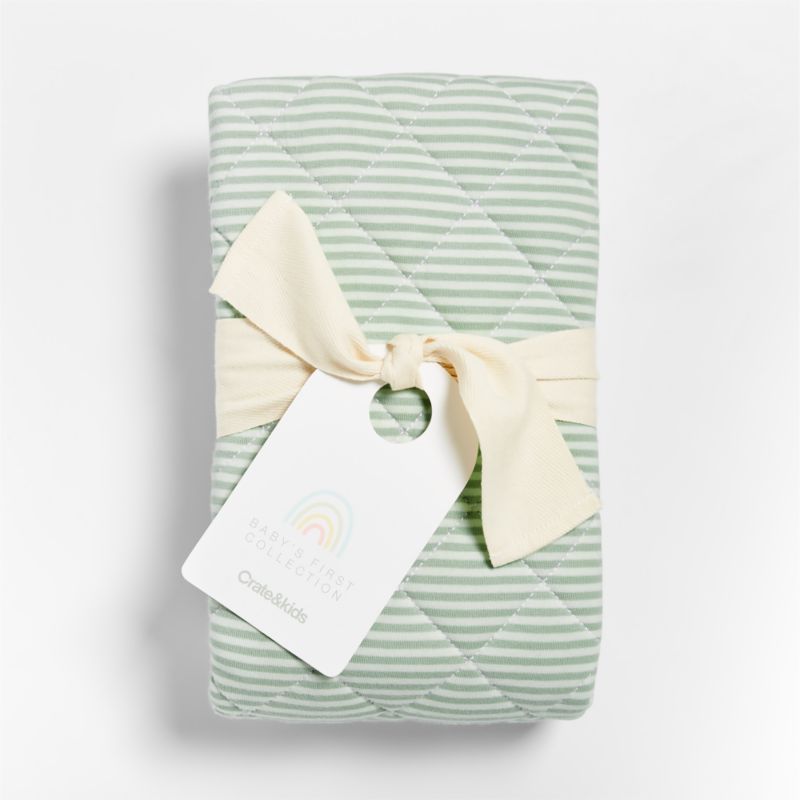 Baby's First Green Stripe Organic Jersey Baby Changing Pad Cover - image 2 of 4