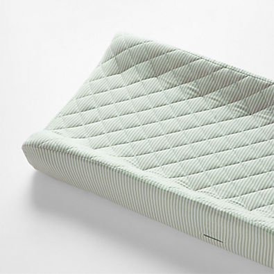 View Baby's First Green Stripe Organic Jersey Baby Changing Pad Cover details