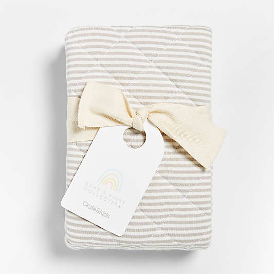 Comfy Tee Whisper Stripe Grey 100% Organic Cotton Jersey Baby Changing Pad Cover