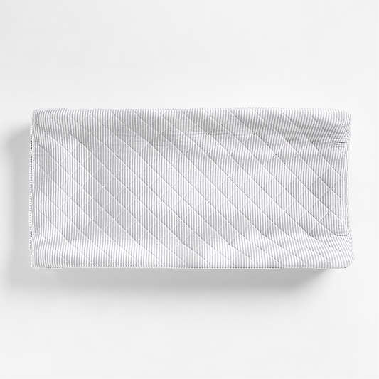 Baby's First Grey Stripe Organic Jersey Baby Changing Pad Cover