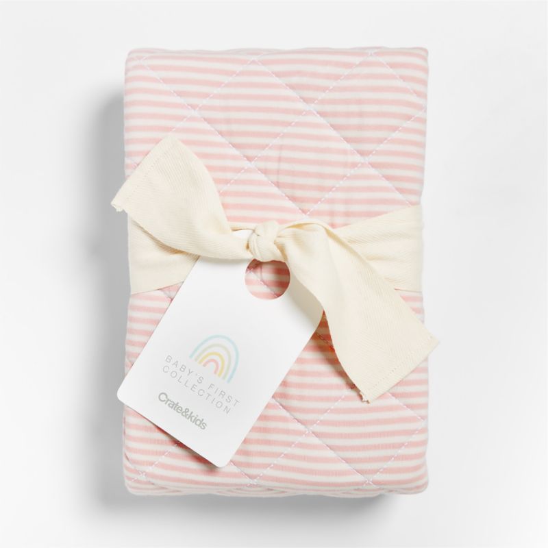 Baby's First Pink Stripe Organic Jersey Baby Changing Pad Cover - image 2 of 4