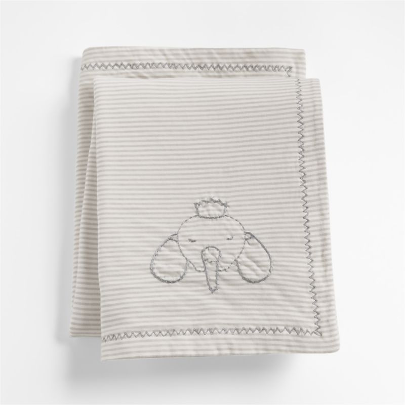 Stripe Organic Cotton Heathered Jersey Baby Stroller Blanket