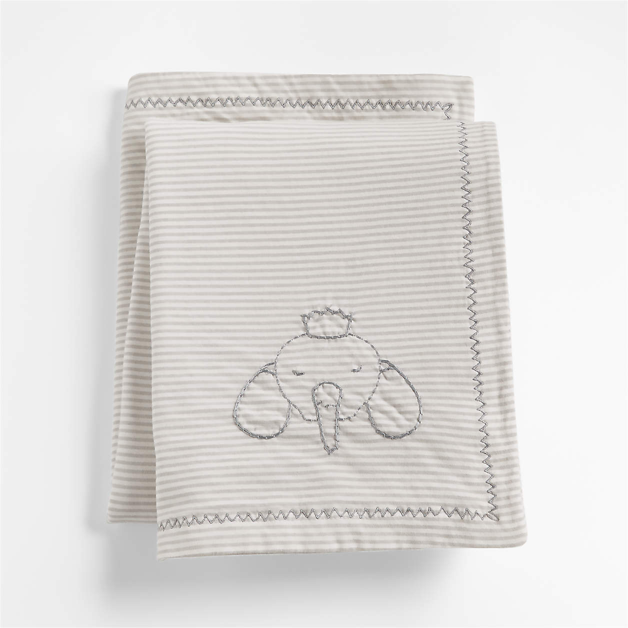 Grey Stripe Organic Cotton Heathered Jersey Baby Stroller Blanket