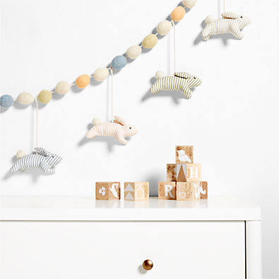 View Striped Bunny Nursery Garland details