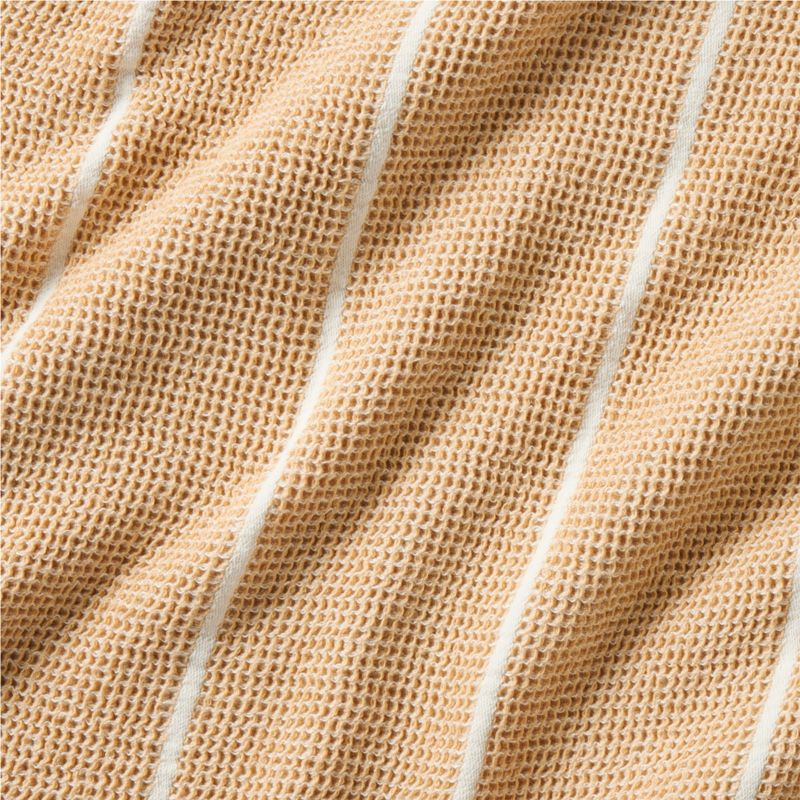 Organic Cotton 80"x80" Fawn Brown Striped Waffle Oversized Throw Blanket - image 5 of 6