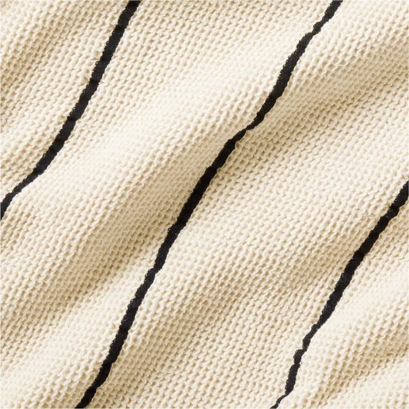 Organic Cotton 80"x80" Pampas Ivory Striped Waffle Oversized Throw Blanket - image 5 of 6