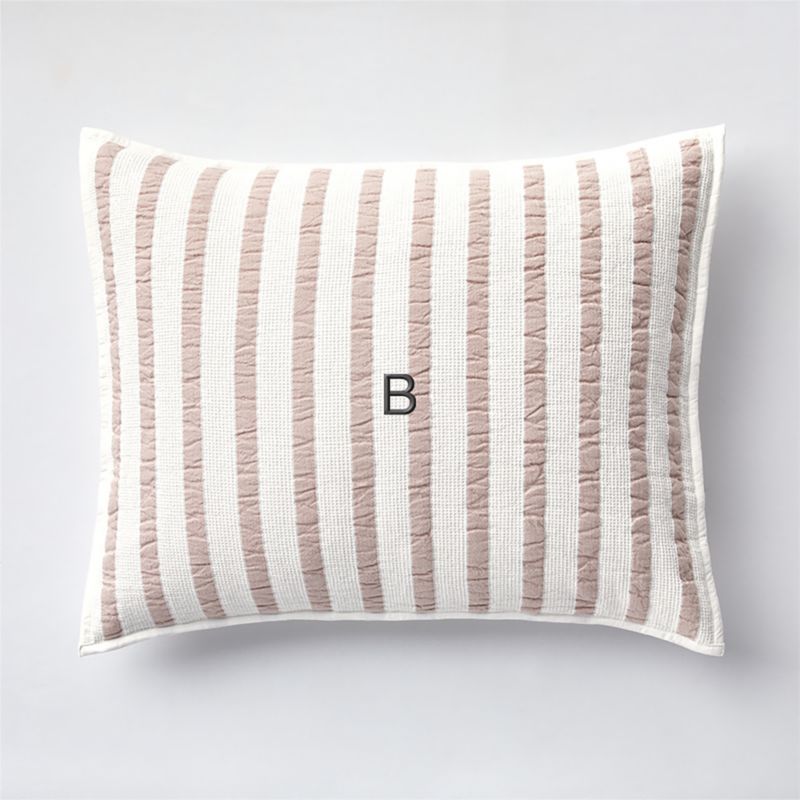 Classic Mauve Striped Waffle Weave Organic Cotton Kids Pillow Sham