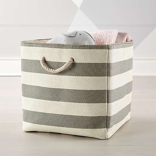 Stripes Around Grey Floor Bin