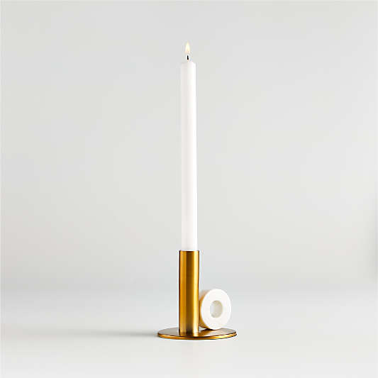 Strom Brass and Marble Ring Taper Holder