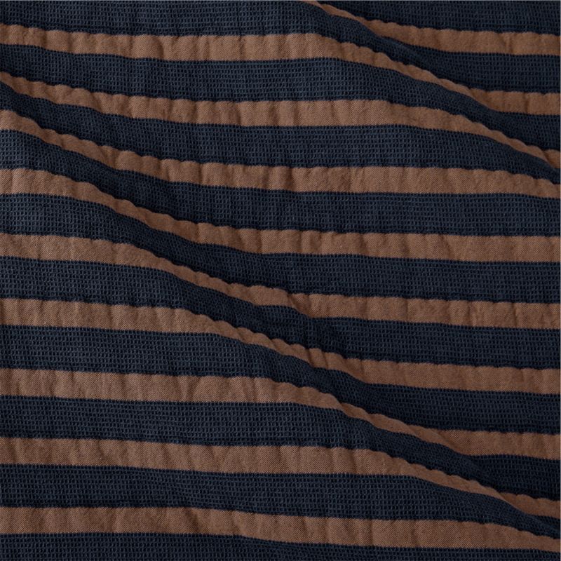 Deep Indigo Stripe Waffle Weave 100% Organic Cotton Kids Full/Queen Quilt - image 7 of 15