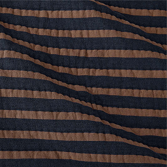 Deep Indigo Stripe Waffle Weave 100% Organic Cotton Kids Quilt