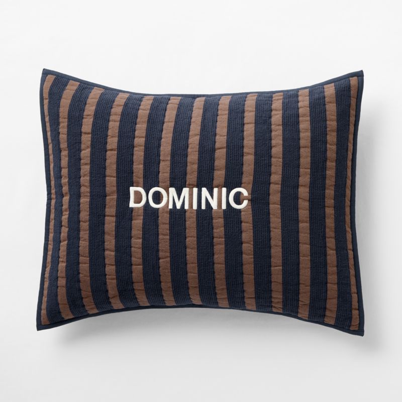 Stripe Waffle Weave Deep Indigo Organic Cotton Kids Pillow Sham - image 3 of 11