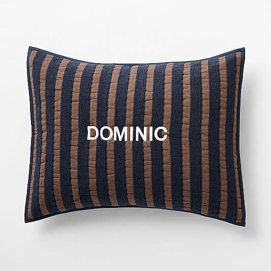 Stripe Waffle Weave Deep Indigo Organic Cotton Kids Pillow Sham