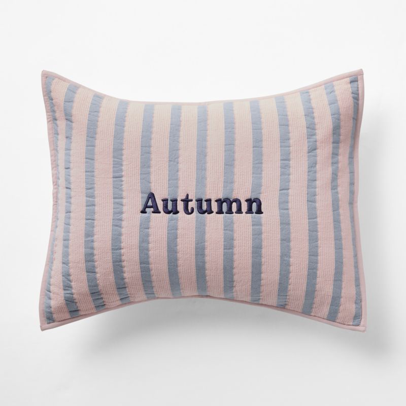 Stripe Waffle Weave Lilac Rose Organic Cotton Kids Pillow Sham - image 1 of 8