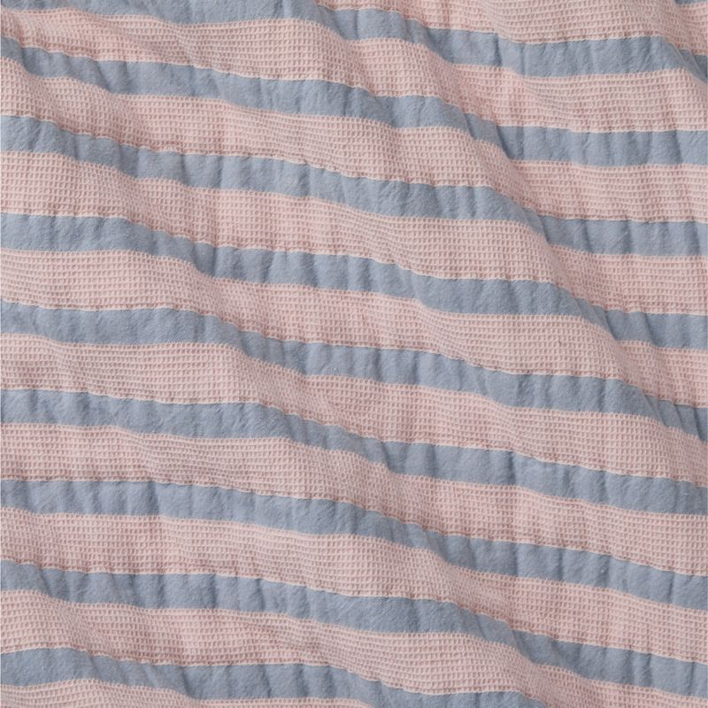 Lilac Rose Stripe Waffle Weave 100% Organic Cotton Kids Full/Queen Quilt - image 4 of 11