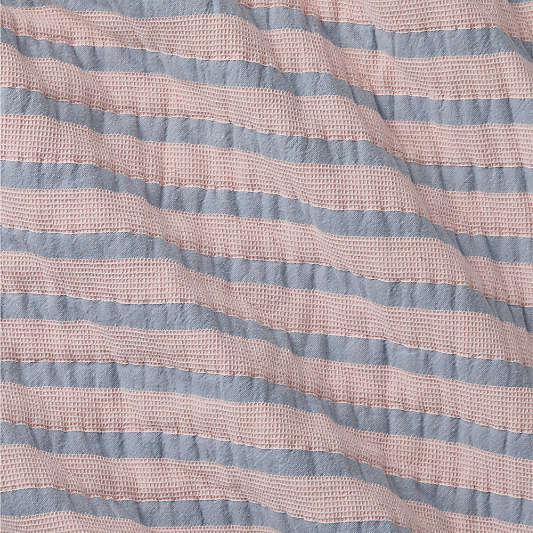 Lilac Rose Stripe Waffle Weave 100% Organic Cotton Kids Quilt
