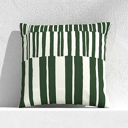 Striped Lines Green 20" Outdoor Pillow