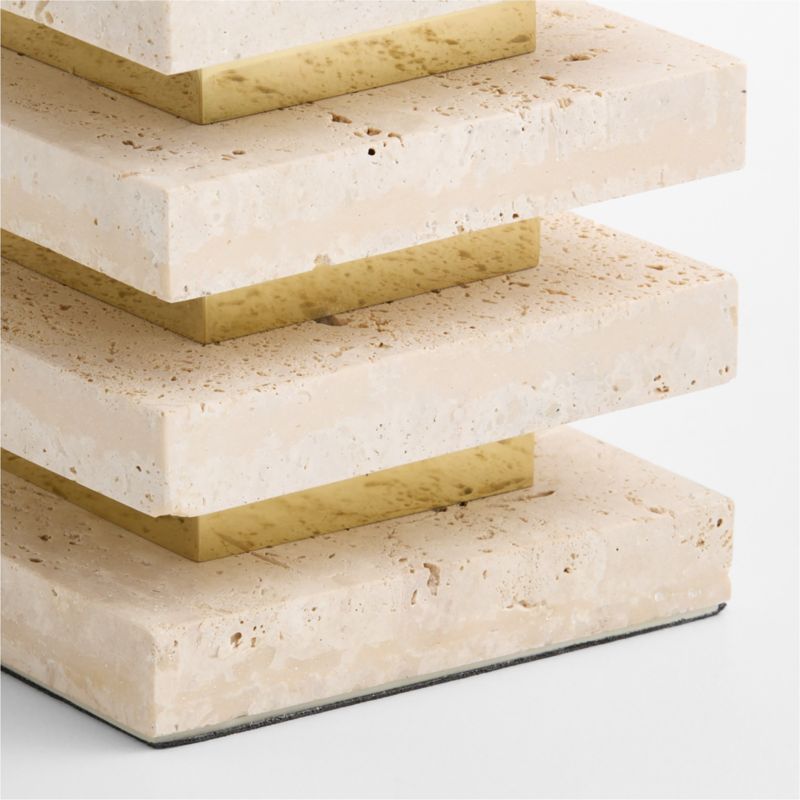 Strata Travertine Table Lamp with Fabric Shade 24.5" - image 3 of 5