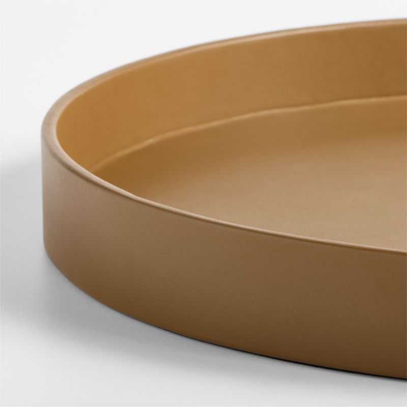 Stratton Large Round Maple Leather Decorative Tray 20" - image 4 of 6