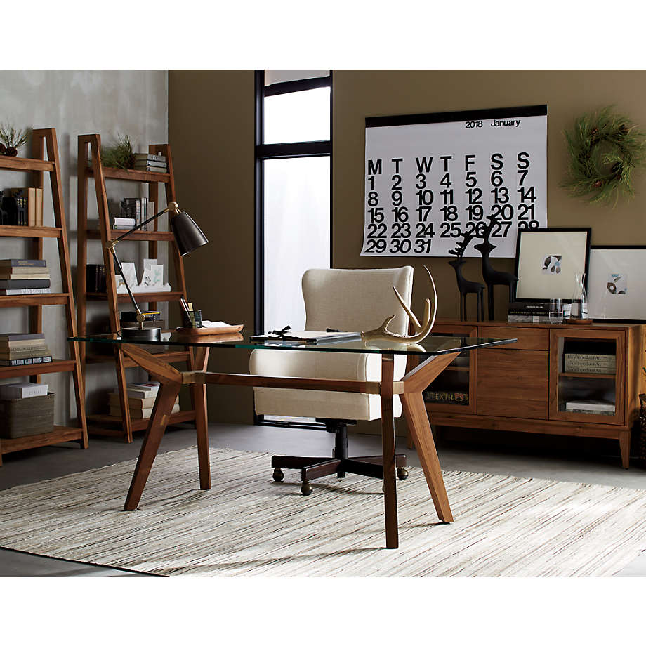 Crate and barrel on sale glass top desk