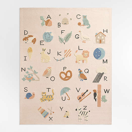Storybook Alphabet Wool Kids Area Rug