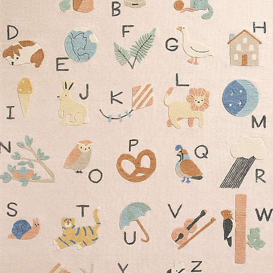 Storybook Alphabet Wool Kids Area Rug Swatch