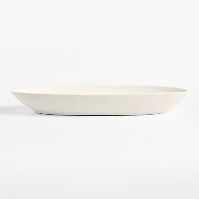 Studio White Ceramic Long Decorative Bowl