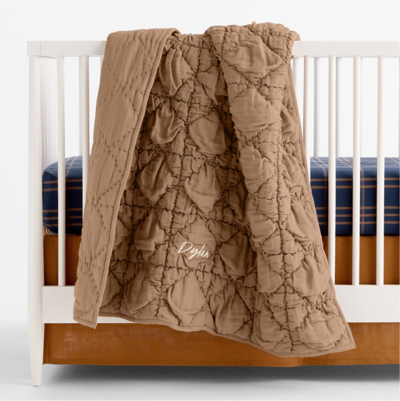 Stax Deep Indigo Organic Yarn Dyed Baby Crib Fitted Sheet - image 4 of 6