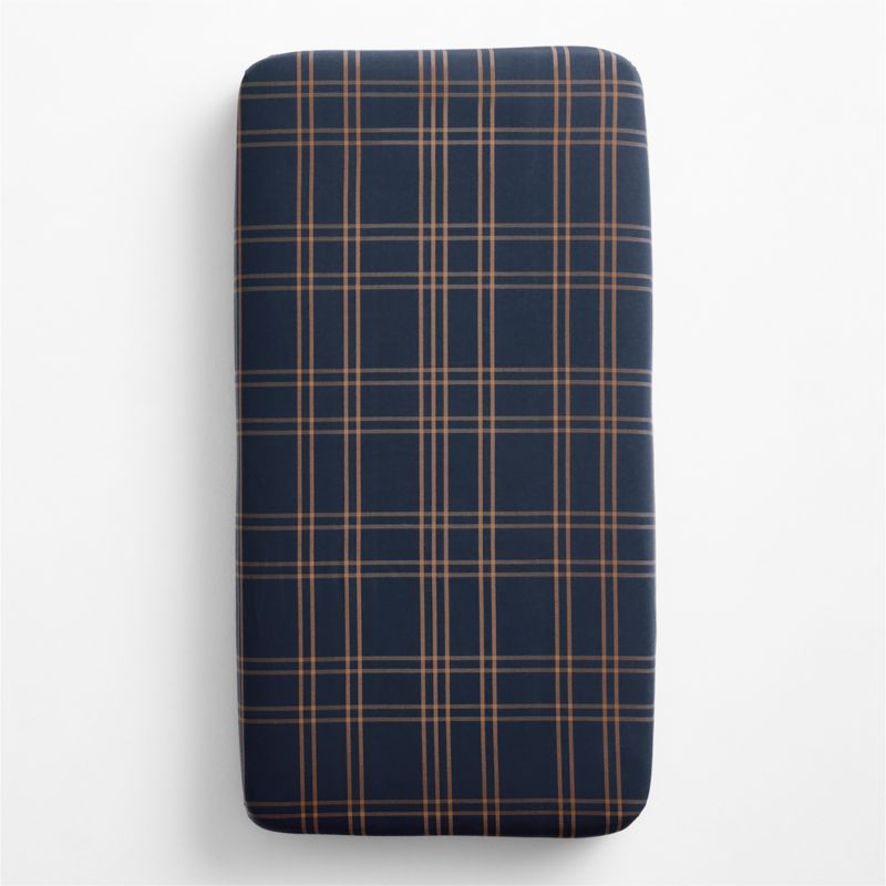 Stax Deep Indigo Organic Yarn Dyed Baby Crib Fitted Sheet - image 2 of 6