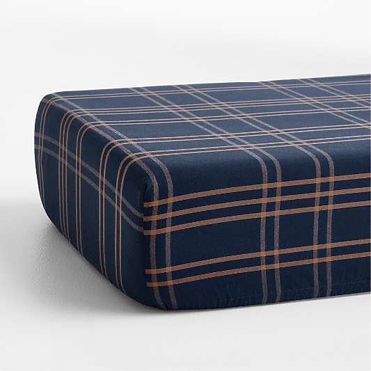 Stax Deep Indigo 100% Organic Cotton Baby Crib Fitted Sheet