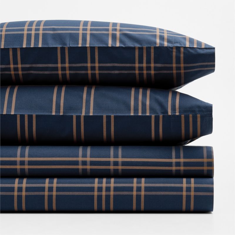 Stax Kids Deep Indigo Organic Yarn Dyed Kids Full Sheet Set - image 1 of 9