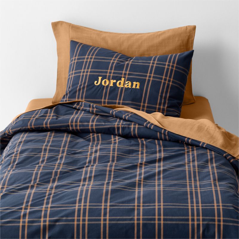 Stax Kids Deep Indigo Organic Yarn Dyed Kids Full/Queen Duvet Cover - image 5 of 7