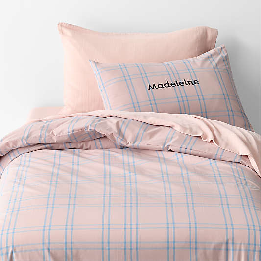 Stax Lilac Rose Organic Yarn Dyed Kids Duvet Cover Bedding Set