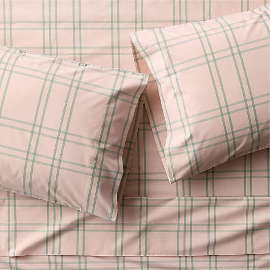 Stax Pale Pink 100% Organic Cotton Kids Sheet Set