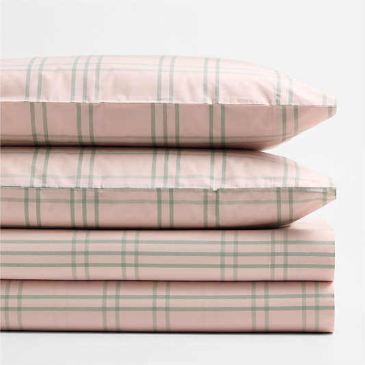 Stax Pale Pink 100% Organic Cotton Kids Sheet Set