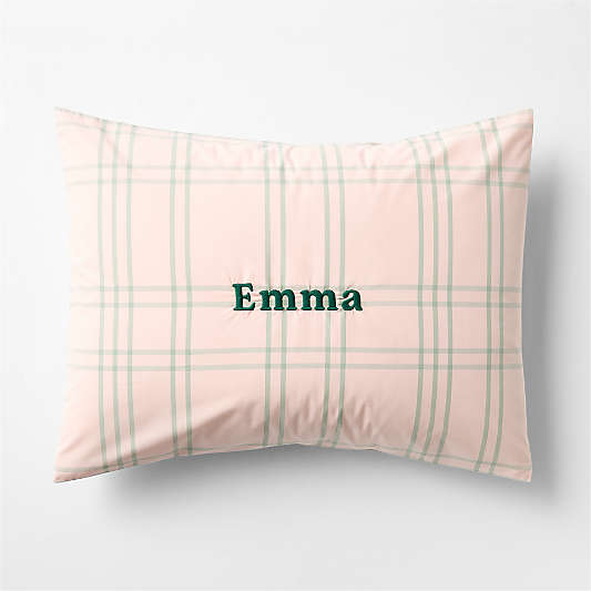 Stax Pale Pink 100% Organic Cotton Kids Pillow Sham