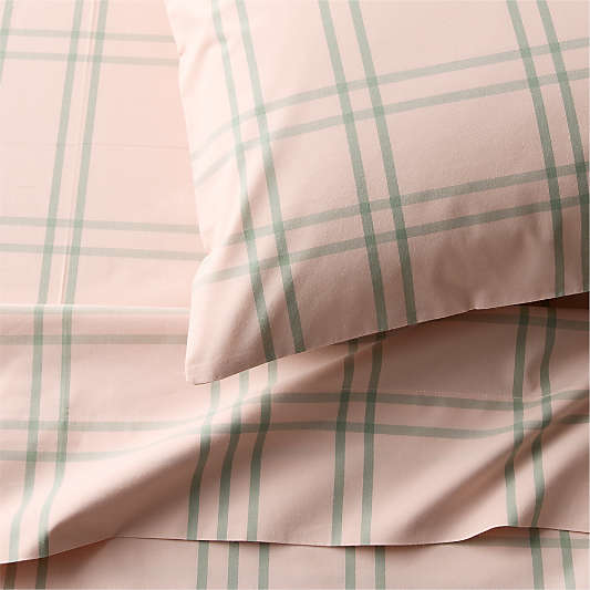 Stax Pale Pink 100% Organic Cotton Kids Sheet Set