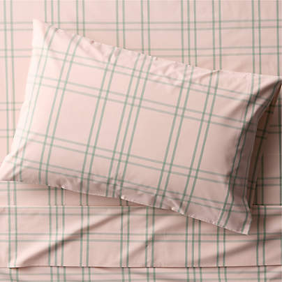 Stax Pale Pink 100% Organic Cotton Kids Twin Sheet Set
