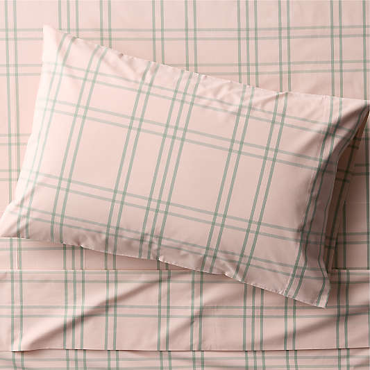 Stax Pale Pink 100% Organic Cotton Kids Twin Sheet Set