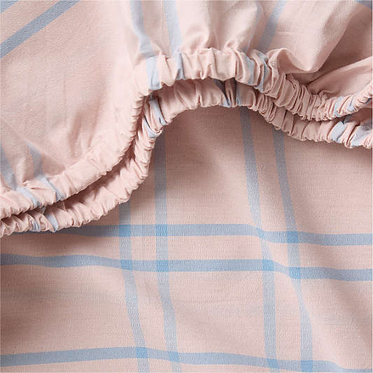 Stax Lilac Rose Organic Yarn Dyed Baby Crib Fitted Sheet