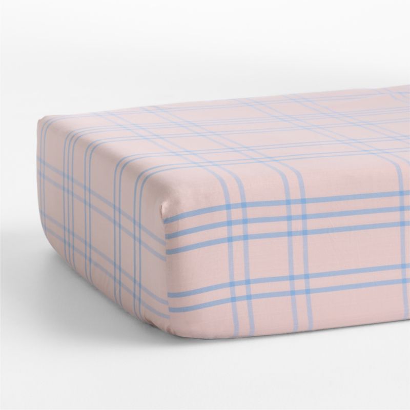 Stax Lilac Rose Organic Yarn Dyed Baby Crib Fitted Sheet - image 3 of 6