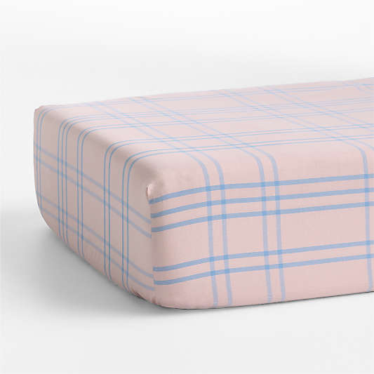 Stax Lilac Rose Organic Yarn Dyed Baby Crib Fitted Sheet