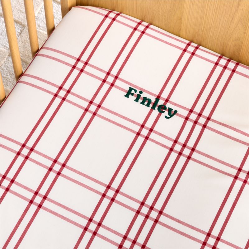 Stax Luminous Red 100% Organic Cotton Baby Crib Fitted Sheet - image 2 of 8