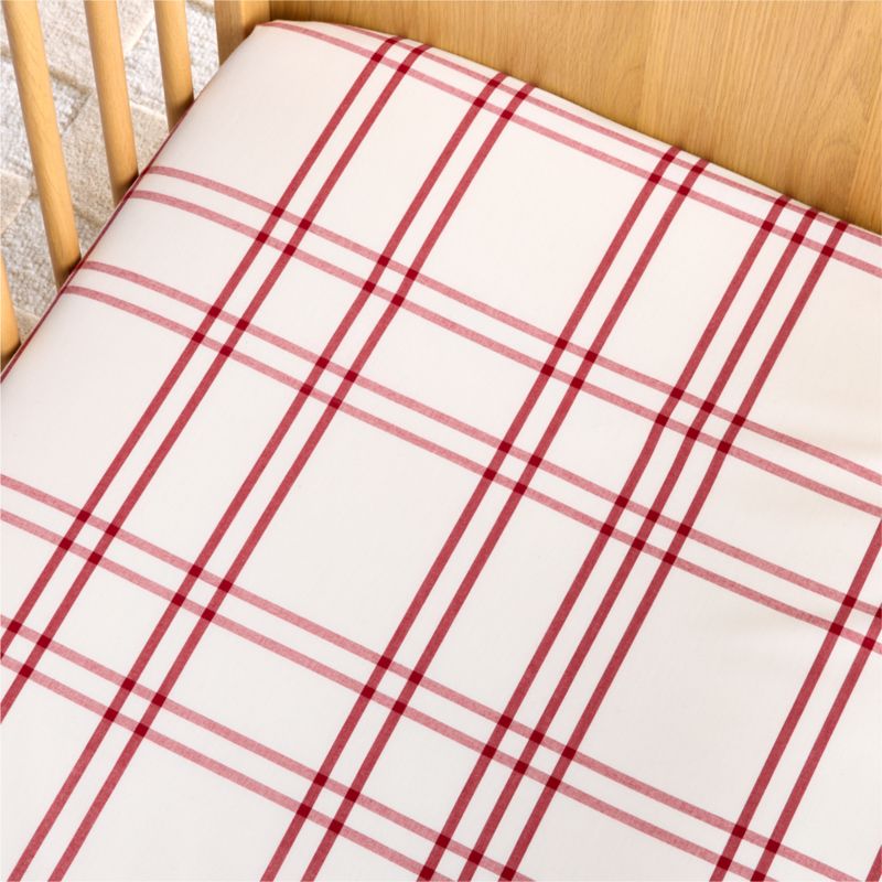 Stax Luminous Red 100% Organic Cotton Baby Crib Fitted Sheet - image 3 of 8
