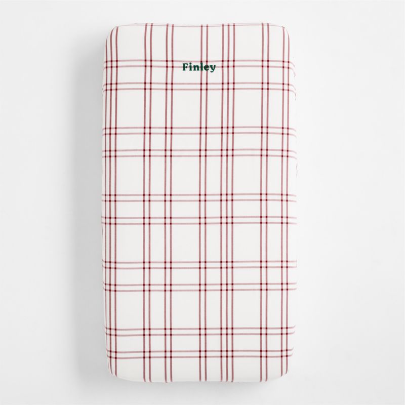 Stax Luminous Red 100% Organic Cotton Baby Crib Fitted Sheet - image 4 of 8